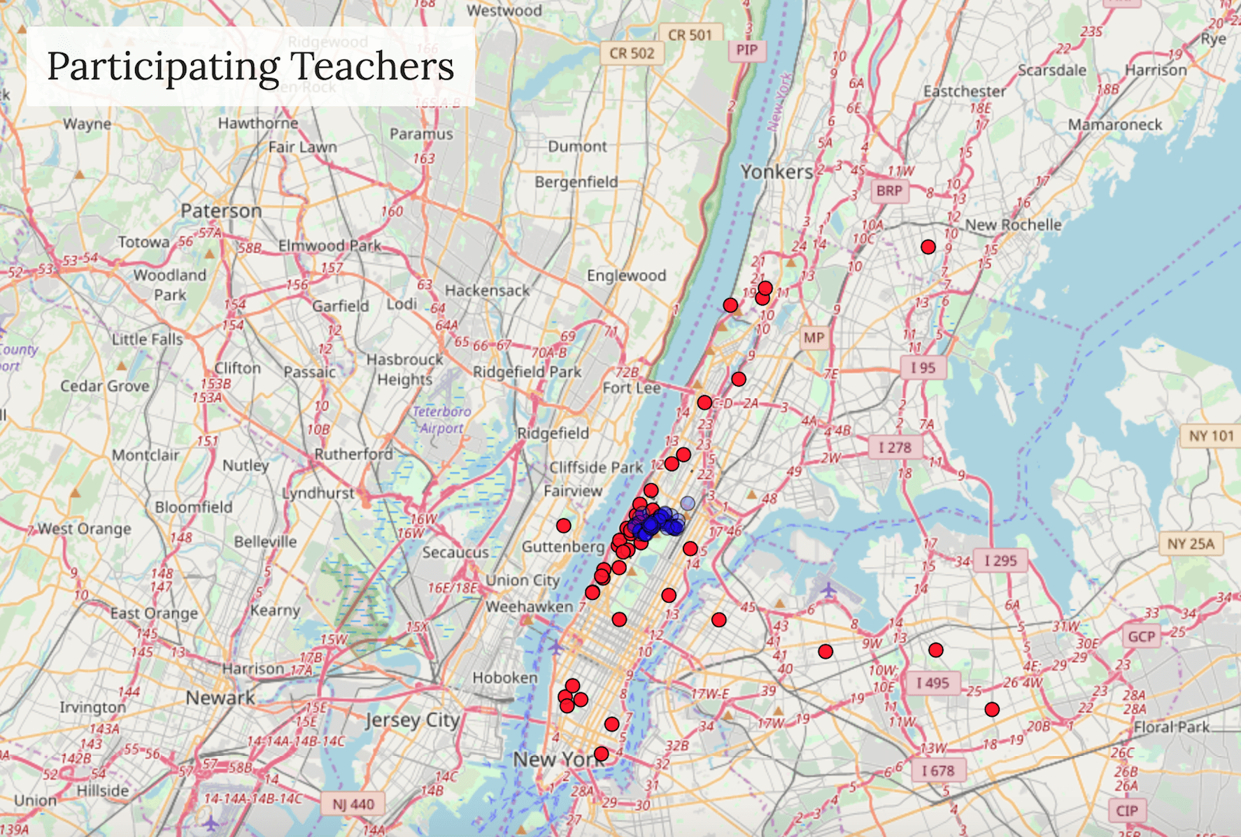 Map of Teachers