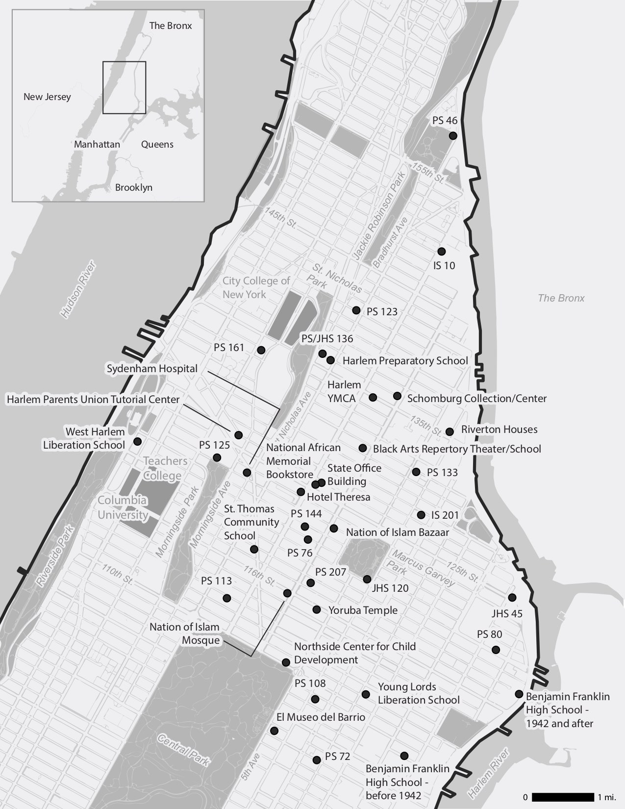 Map of locations that appear in chapters 7-13